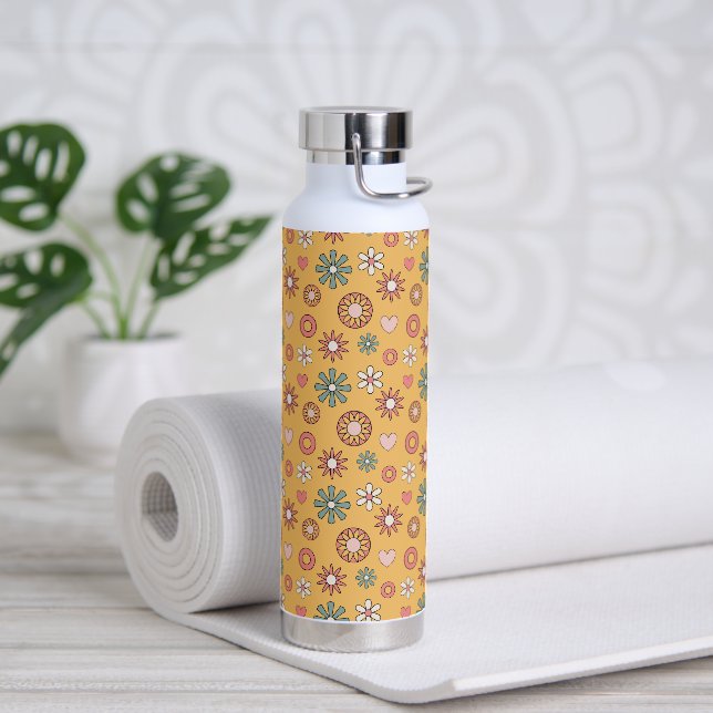 Retro Floral Water Bottle (Yoga)