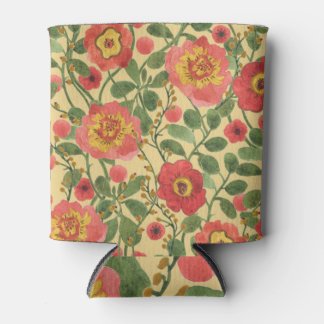 Retro Floral Watercolor: Timeless Elegance Can Cooler