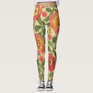 Retro Floral Watercolor: Timeless Elegance Leggings