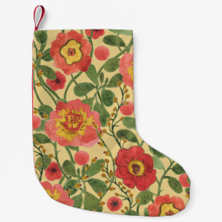 Retro Floral Watercolor: Timeless Elegance Small Christmas Stocking