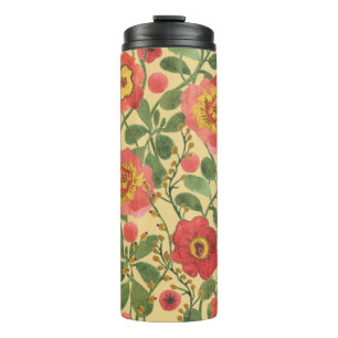 Retro Floral Watercolor: Timeless Elegance Thermal Tumbler