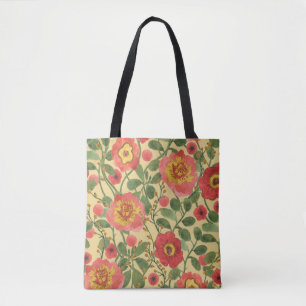 Retro Floral Watercolor: Timeless Elegance Tote Bag
