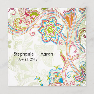 Retro Floral Wedding Invitation