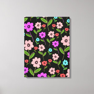 Retro Florals Canvas Print