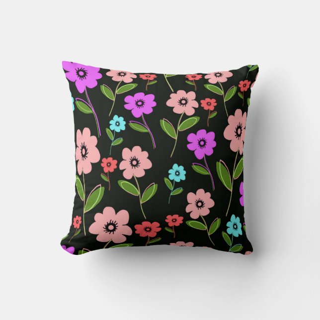 Retro Florals Cushion (Front)