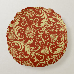 Retro florals: vintage pattern background. round cushion