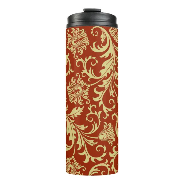 Retro florals: vintage pattern background. thermal tumbler (Front)
