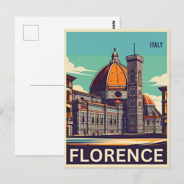 Retro Florence, firenze italy travel gifts Postcard (Front/Back)