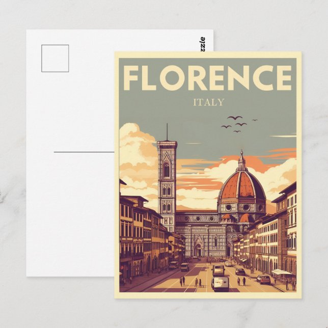 Retro Florence, firenze italy travel gifts Postcard (Front/Back)