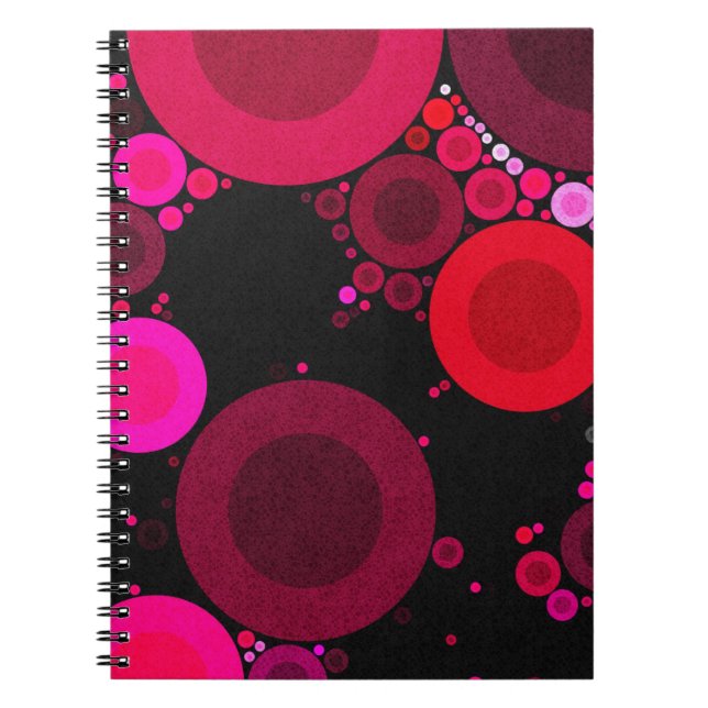 Retro Florescent Polk-Dot Pattern Notebook (Front)