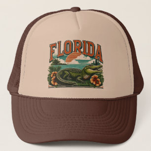 Retro Florida Alligator Trucker Hat