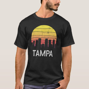 Retro Florida City Tampa Skyline Vintage Urban Bui T-Shirt
