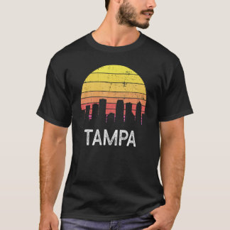 Retro Florida City Tampa Skyline Vintage Urban Bui T-Shirt