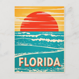 Retro Florida Coast: Vintage Travel Art Postcard