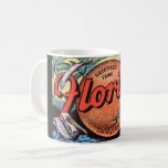 Retro Florida Orange  Coffee Mug<br><div class="desc">Exceptional vintage,  so so retro illustration - Greetings from Florida!  We've repurposed it on a mug.   The pelican,  flamingo and tarpon fish are spectacular! change the background colour if you wish something more subtle.</div>