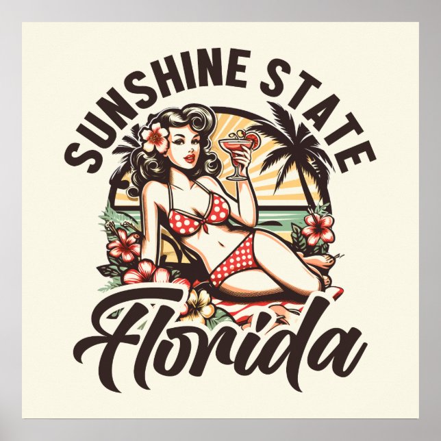 Retro Florida Pinup Poster (Front)