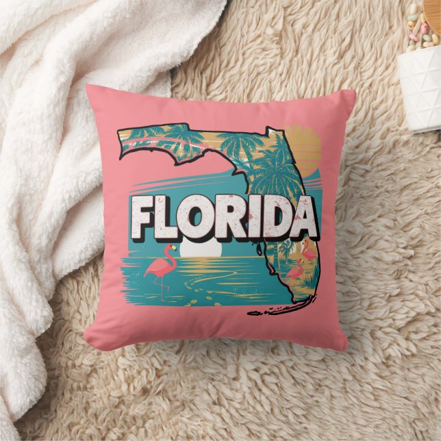 Retro Florida Silhouette Cushion (Blanket)