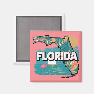 Retro Florida Silhouette Magnet