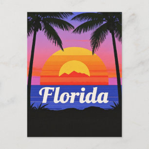 retro Florida Sunset Vibes: A Tropical Paradise Postcard