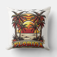 Retro Florida Sunset with Palm Trees