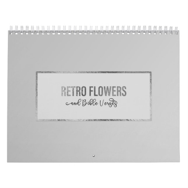 Retro Flower and Bible Verses Wall Calendar (Cover)