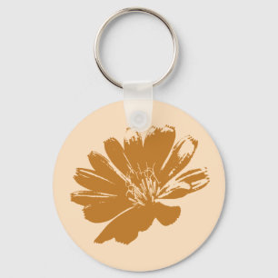 Retro Flower Art Key Ring