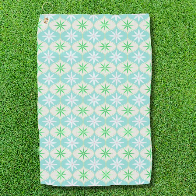 Retro Flower & Daisy Hourglass Pattern  Golf Towel (Creator Uploaded)