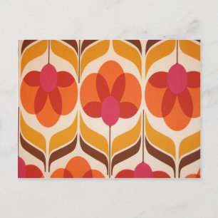Retro Flower Design Postcard