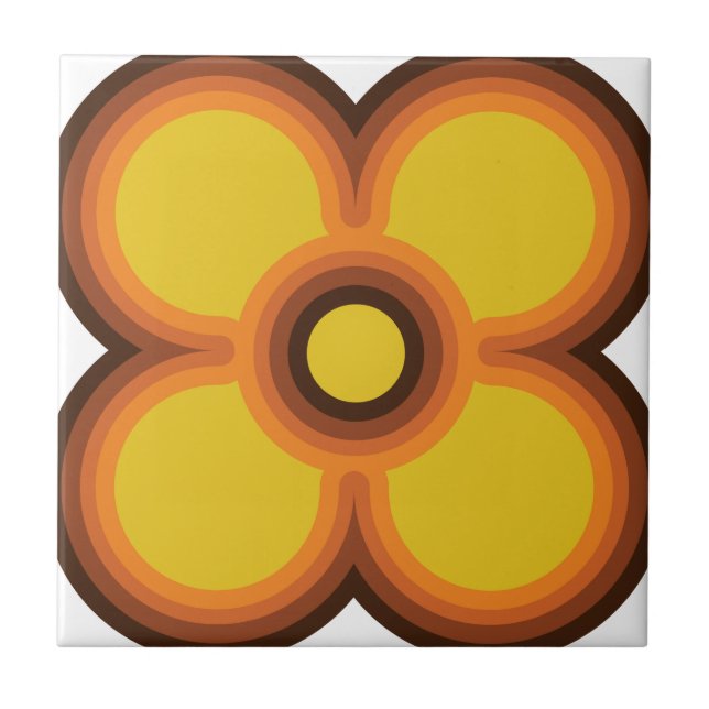 retro flower design tile (Front)