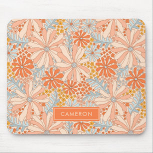 Retro Flower Garden Pattern Mouse Mat