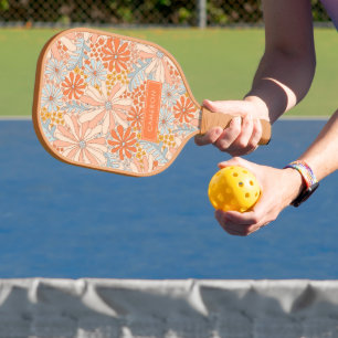 Retro Flower Garden Pattern Pickleball Paddle