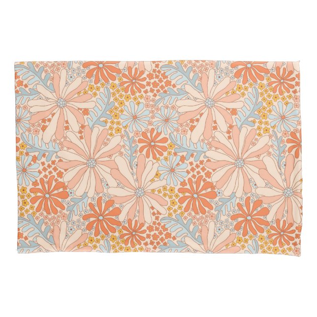Retro Flower Garden Pattern Pillowcase (Front)
