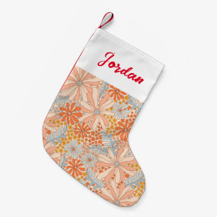 Retro Flower Garden Pattern Small Christmas Stocking
