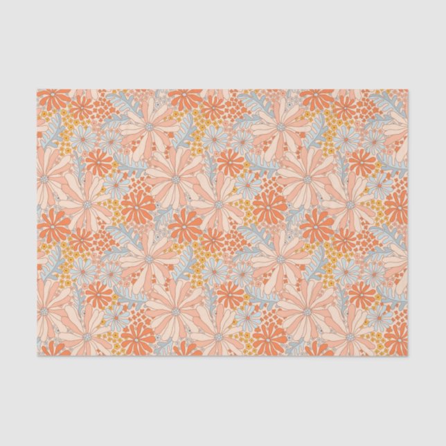 Retro Flower Garden Pattern Tissue Paper (Front)