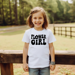 Retro Flower Girl Junior Bridal Party Proposal Toddler T-Shirt