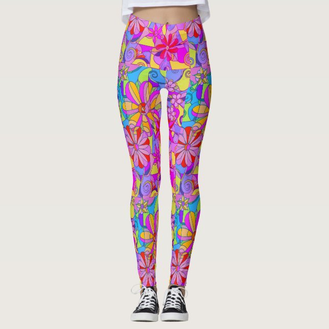 Retro Flower Leggings (Front)