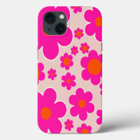 Retro Flower Market Florence Abstract Pink Floral