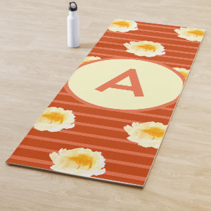 Retro Flower Monogram Yoga Mat
