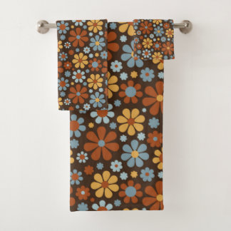 Retro Flower Pattern Bath Towel Set
