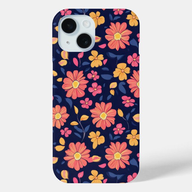 Retro Flower Pattern Case-Mate iPhone Case (Back)