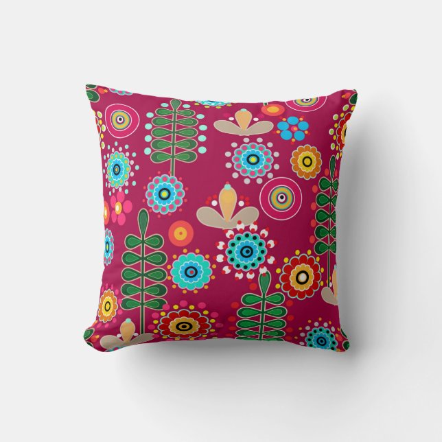 Retro, flower pattern cushion (Front)