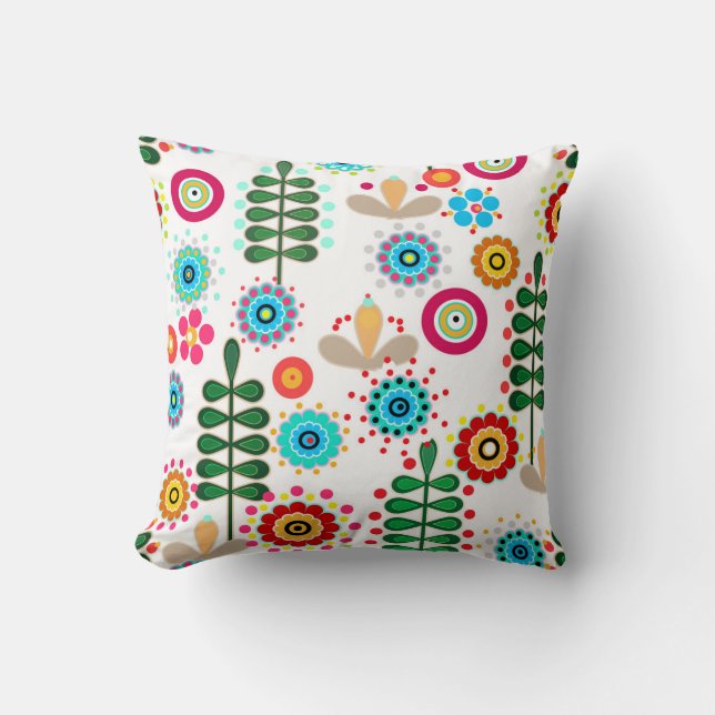 Retro, flower pattern cushion (Front)