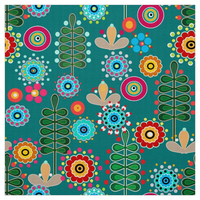Retro, flower pattern fabric (Swatch)