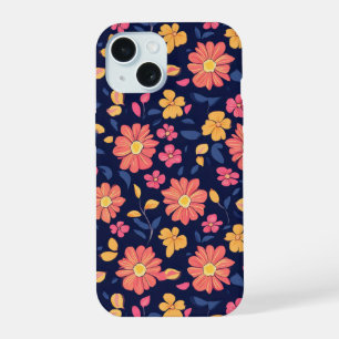 Retro Flower Pattern iPhone 15 Case