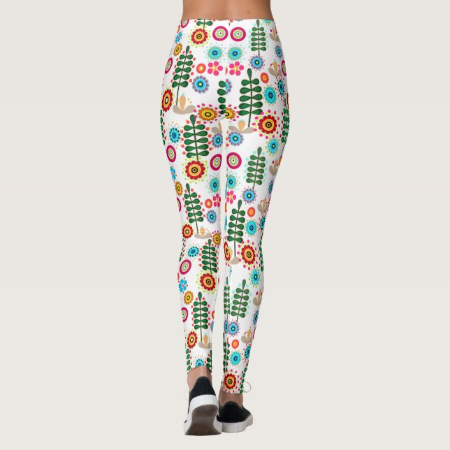 Retro, flower pattern leggings (Back)