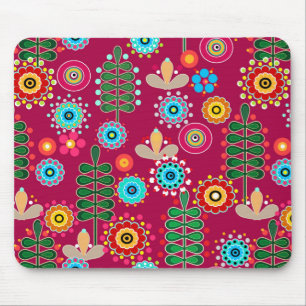 Retro, flower pattern mouse mat