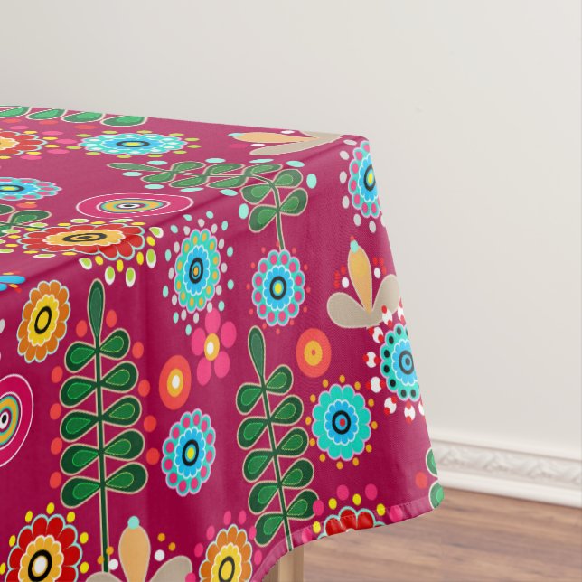 Retro, flower pattern tablecloth (In Situ)