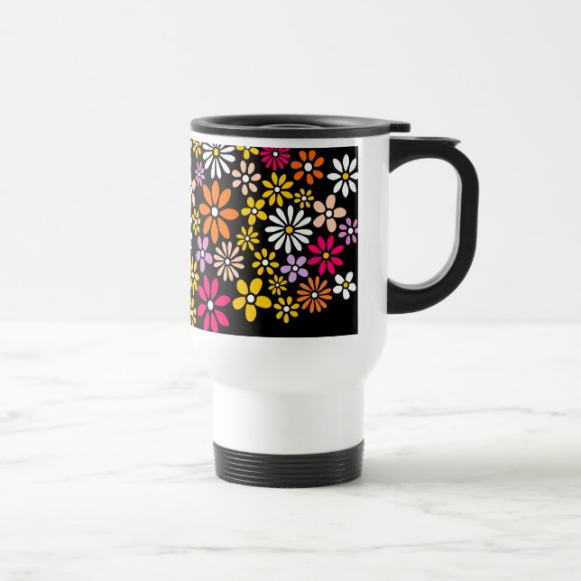 Retro Flower pattern Travel Mug (Right)
