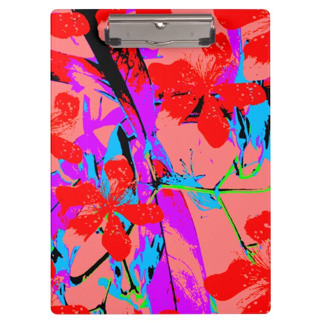 retro flower pink clipboard (Front)