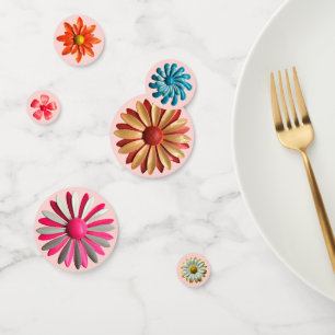 Retro Flower Pins Blush Pink Spring Summer Garden Confetti